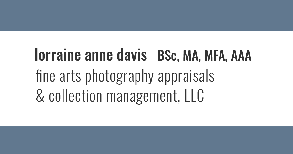 Lorraine Anne Davis Fine arts photography appraisals & collection